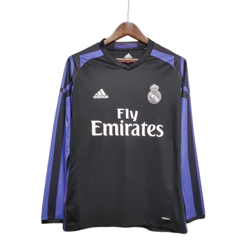 Camisa Real Madrid Third III 2016/17 Adidas Retrô Manga Longa - Preto