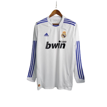 Camisa Retrô Real Madrid I Home 2010/11 Adidas Manga Longa Masculina - Branco